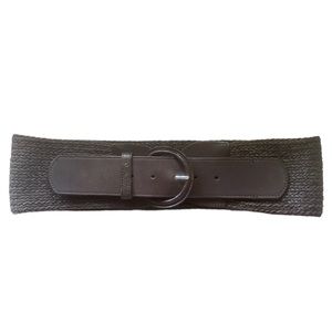 Banana Republic Wide Belt Braided Jute and Genuine Leather